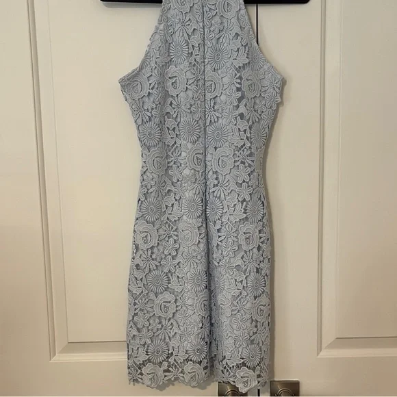 Lulus Love Poem Light Blue Lace Mini Dress - Picture 2 of 4